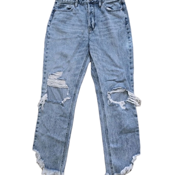 Hidden Jeans Los Angeles Distressed Straight Jeans Size 27 Raw Hem Stretch - Picture 8 of 8